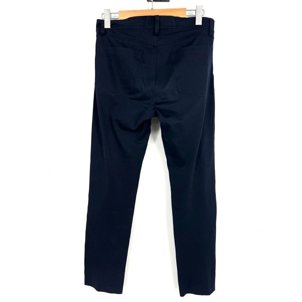Theory Tech Raffi Slim Fit Dress Pants Mens Size 32 Navy Blue Stretch Flat Front